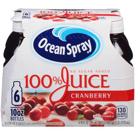 Ocean Spray 100% Cranberry Juice 10 oz. Bottles, PK24 -  00066